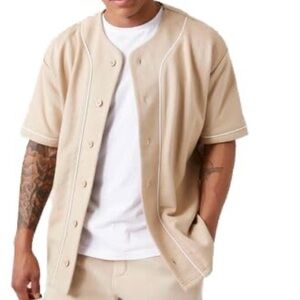 Forever 21 Men French Terry Baseball Jersey